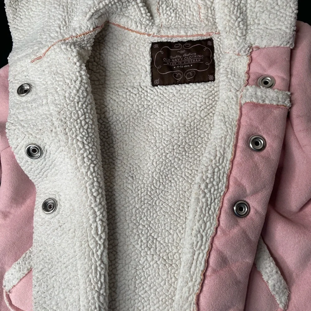 Old Navy Pink Hooded Kids Coat 6-12mo